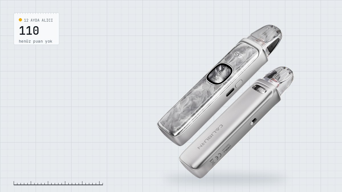 Uwell Caliburn G5: ölçüm etiketli kapak görseli